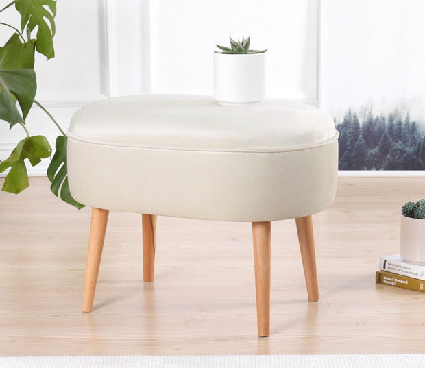 Pouf in tessuto Moile Crema (1)