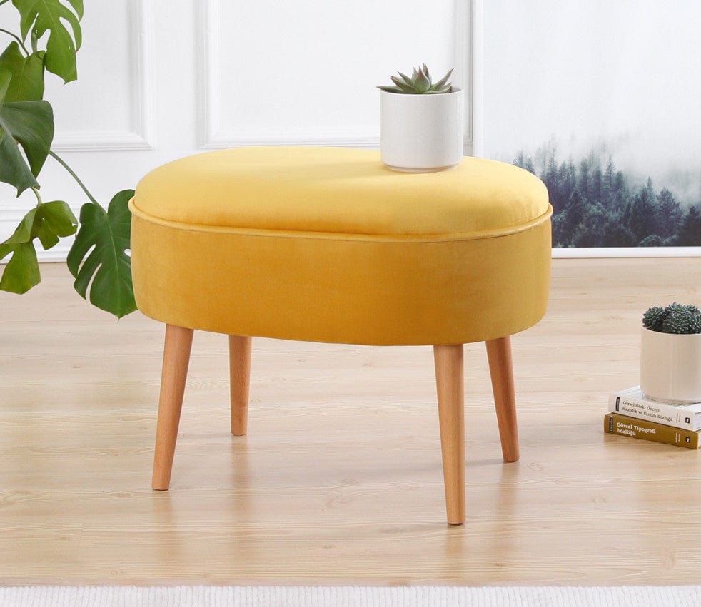 Pouf in tessuto Moile Giallo (1)