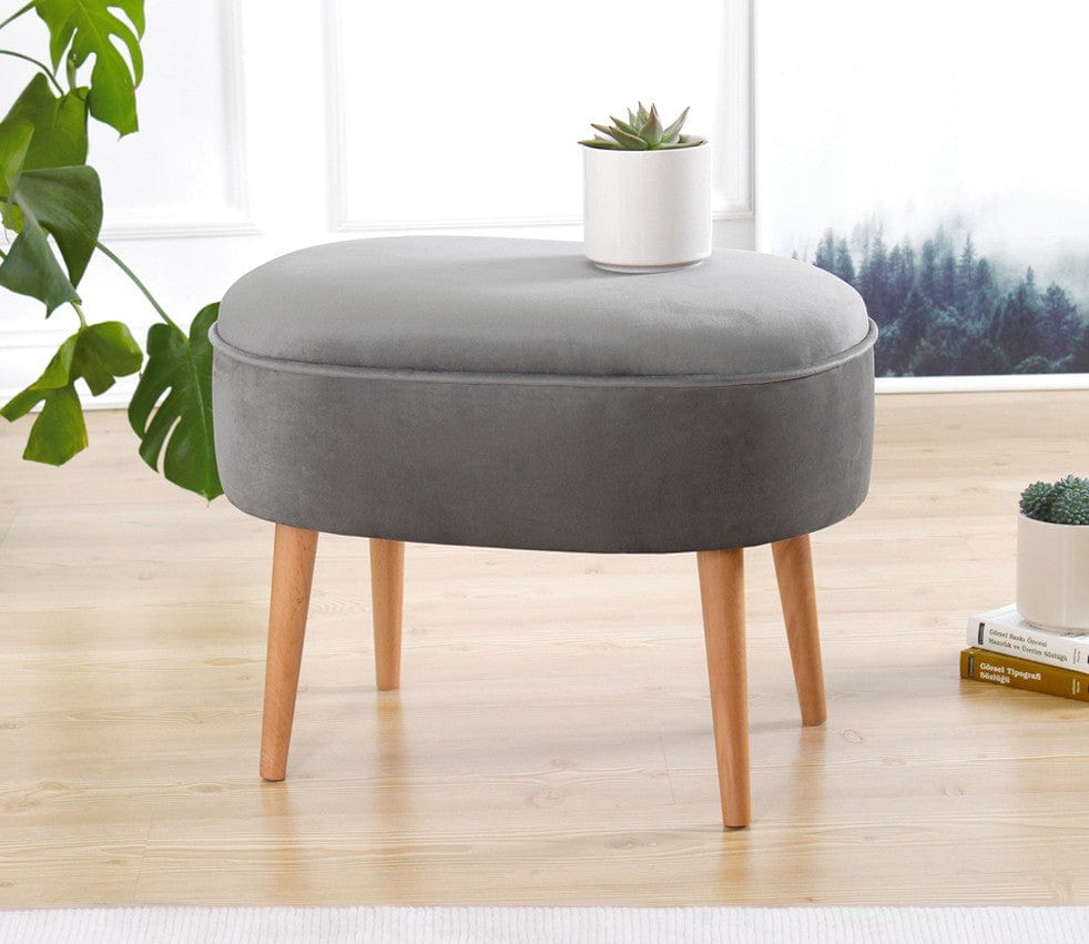 Pouf in tessuto Moile Grigio (1)