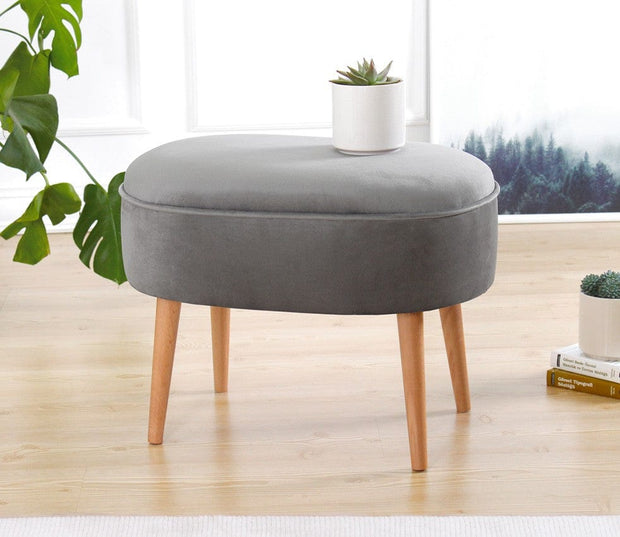 Pouf in tessuto Moile Grigio (1)