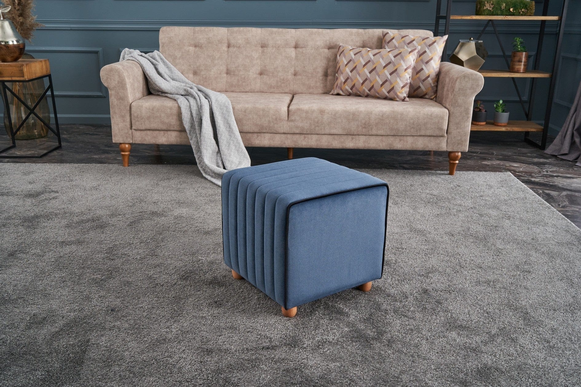 Pouf in tessuto Mona Blu