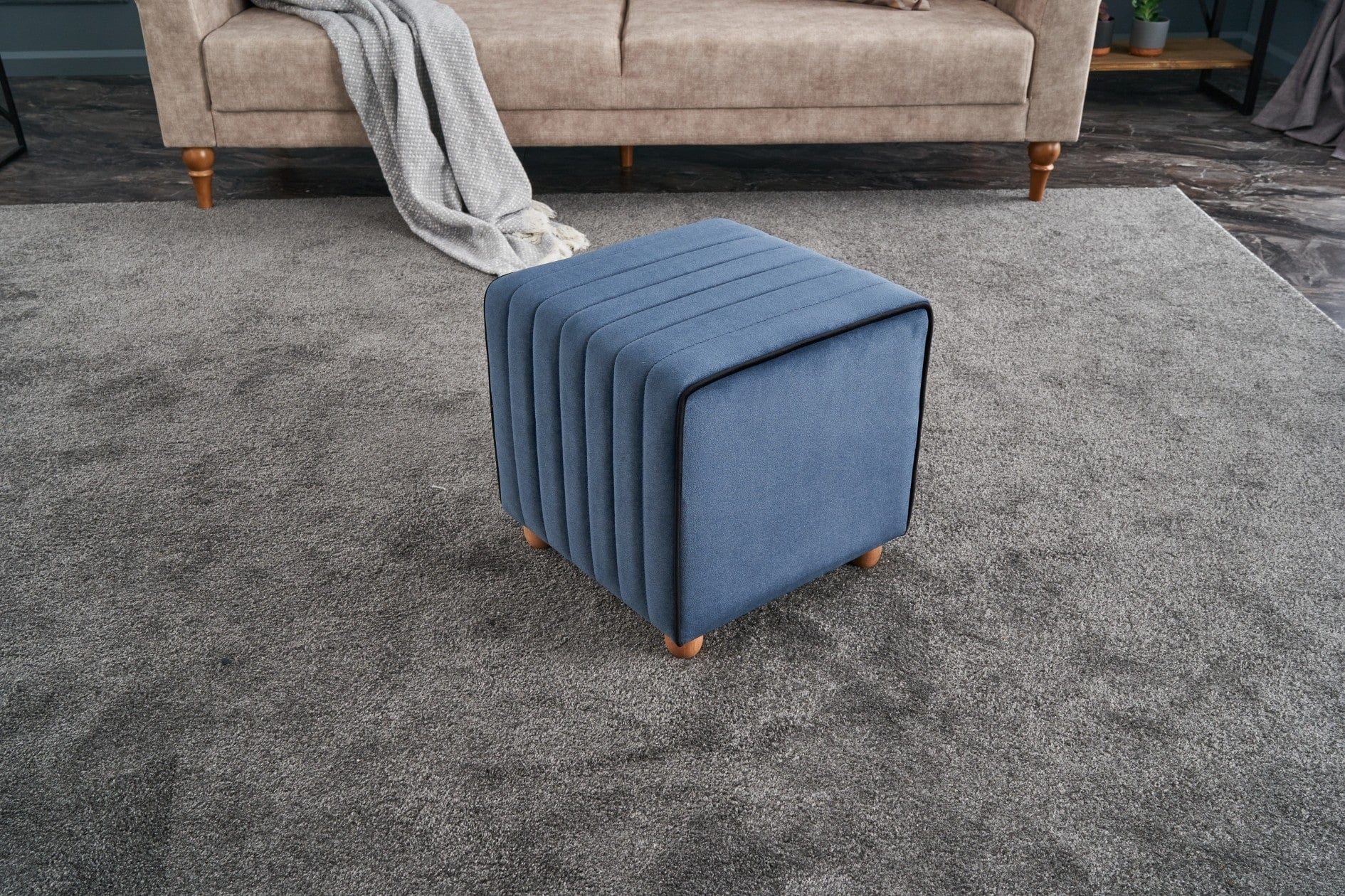 Pouf in tessuto Mona Blu (1)