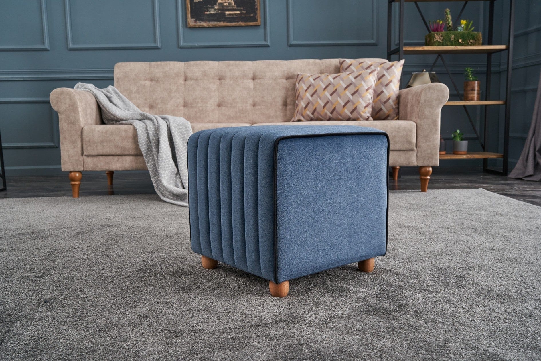 Pouf in tessuto Mona Blu (2)