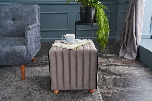 Pouf in tessuto Mona Grigio