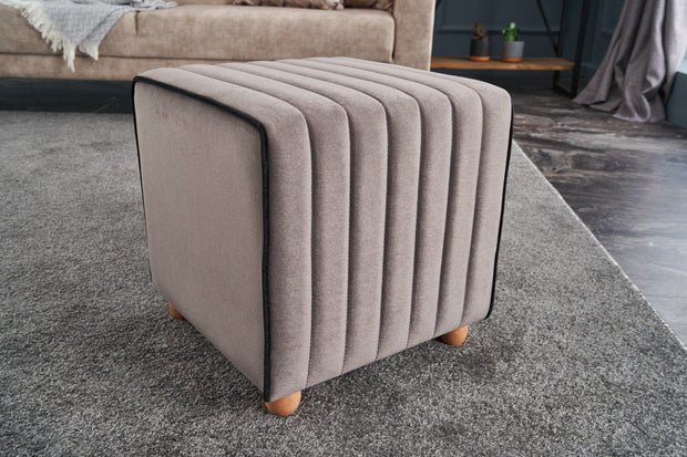 Pouf in tessuto Mona Grigio (4)