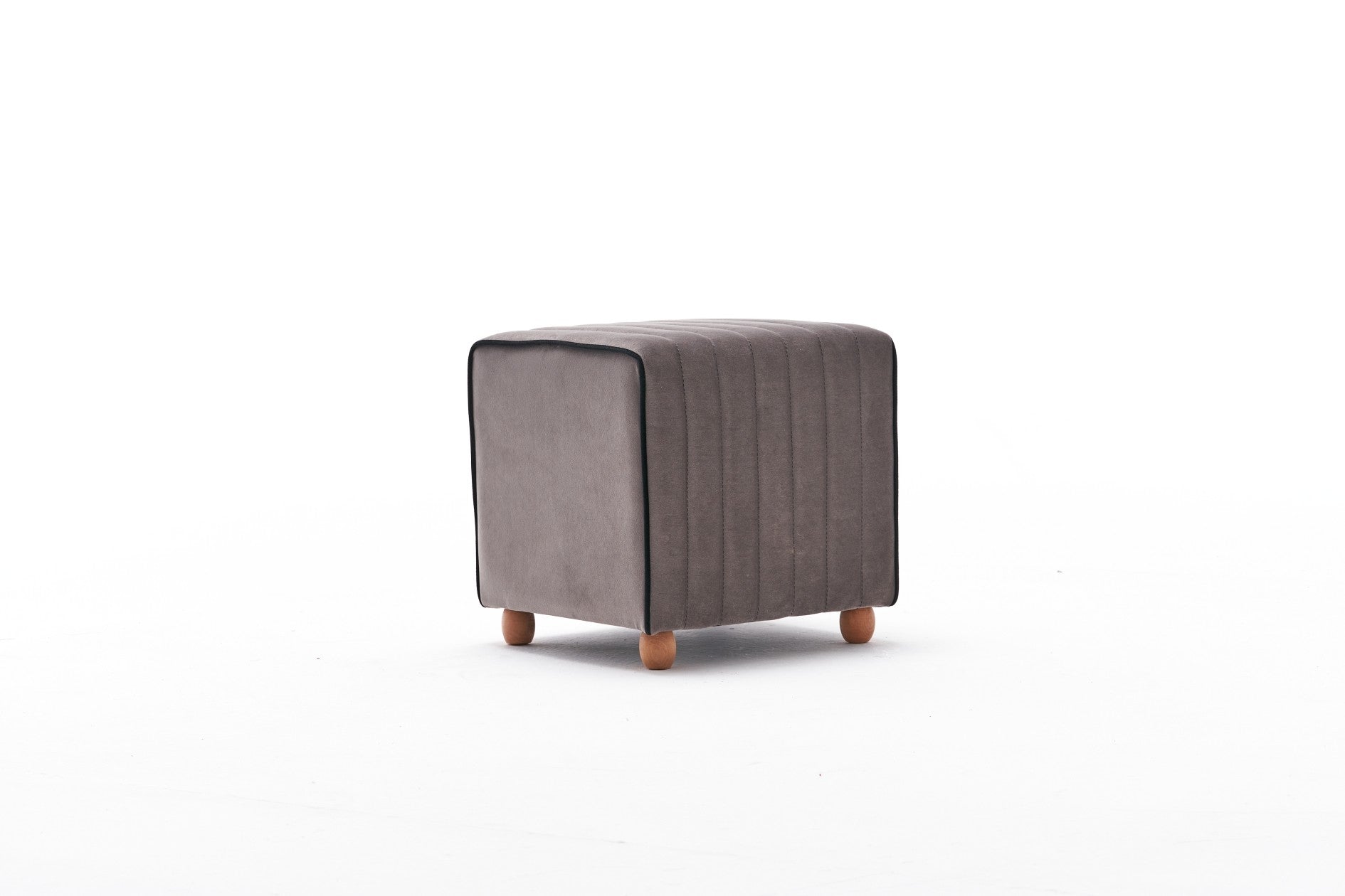 Pouf in tessuto Mona Grigio (5)