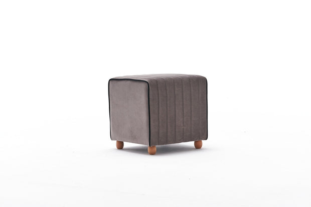 Pouf in tessuto Mona Grigio (5)