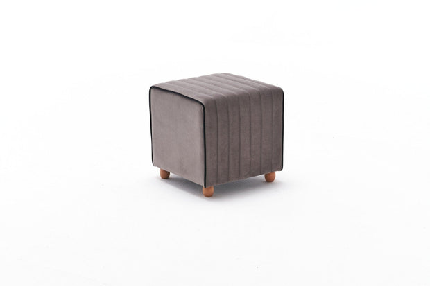Pouf in tessuto Mona Grigio (6)