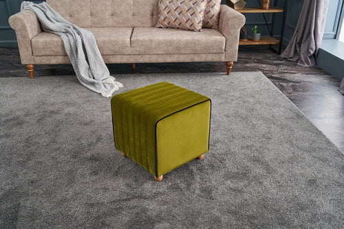 Pouf in tessuto Mona Verde (1)