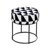 Pouf in tessuto Moon Bianco e Nero