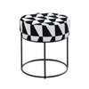 Pouf in tessuto Moon Bianco e Nero (1)