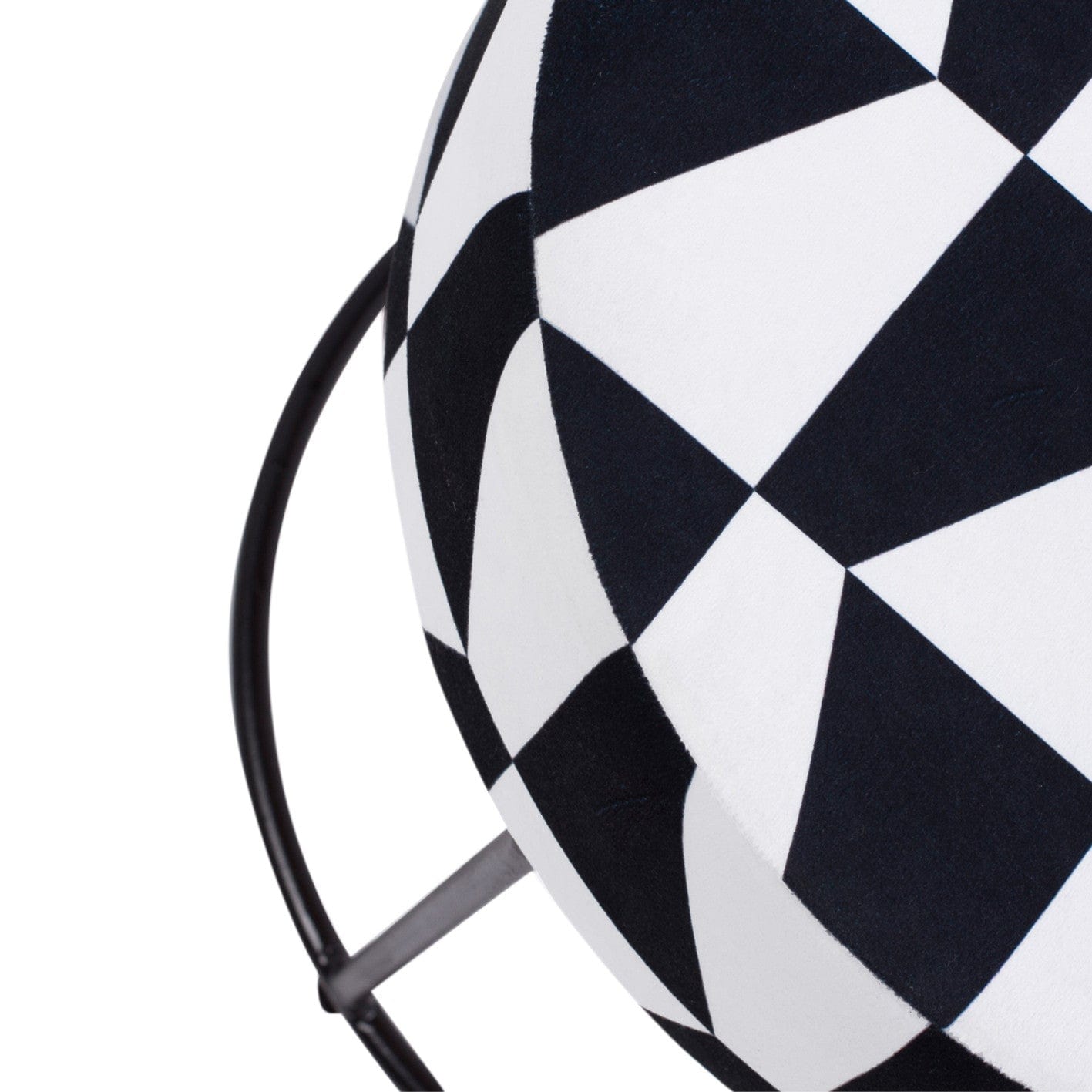 Pouf in tessuto Moon Bianco e Nero (2)