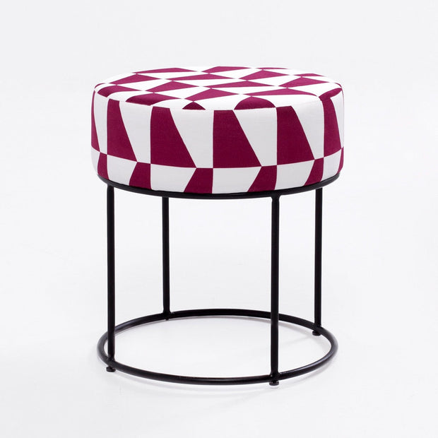 Pouf in tessuto Moon Bordeaux