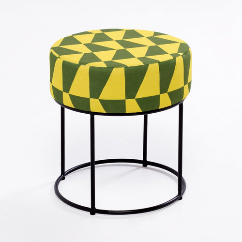 Pouf in tessuto Moon Giallo