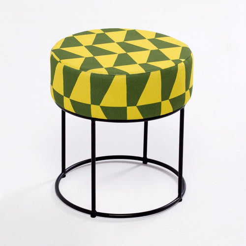 Pouf in tessuto Moon Giallo (1)