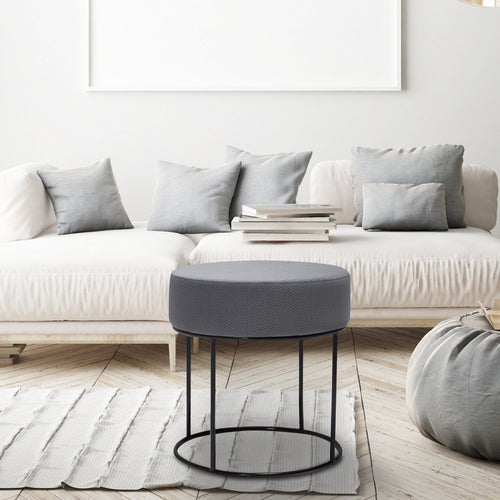 Pouf in tessuto Moon Grigio