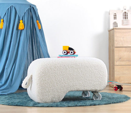 Pouf in tessuto Moouv Bianco (1)