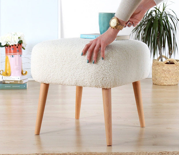 Pouf in tessuto Moouv Bianco (2)