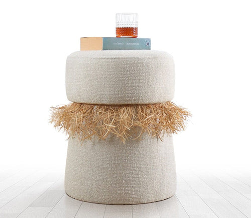 Pouf in tessuto Moouv Crema