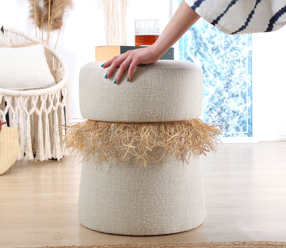 Pouf in tessuto Moouv Crema (2)