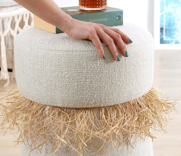 Pouf in tessuto Moouv Crema (4)