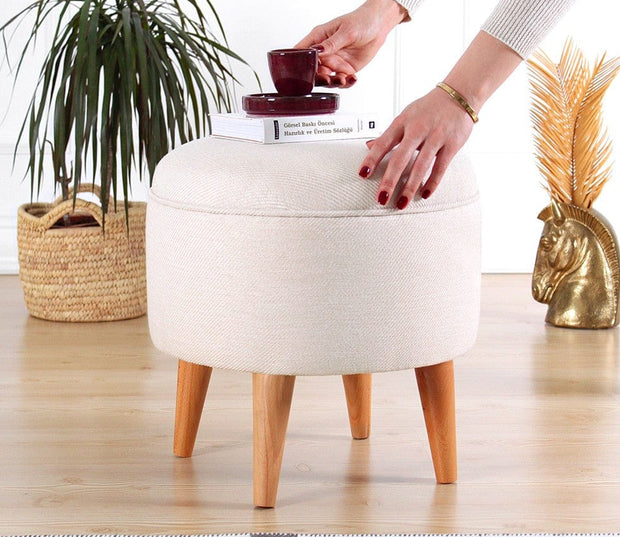 Pouf in tessuto Moouv Crema (2)