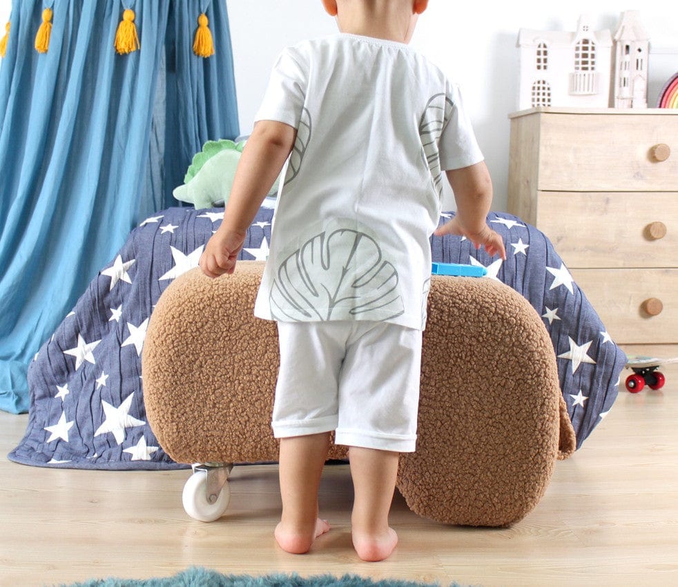 Pouf in tessuto Moouv Marrone (2)