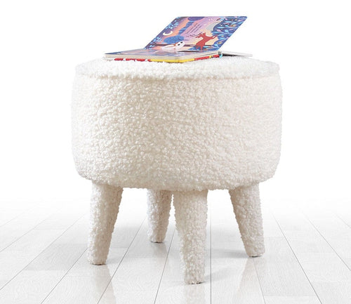 Pouf in tessuto Moouv Round Bianco