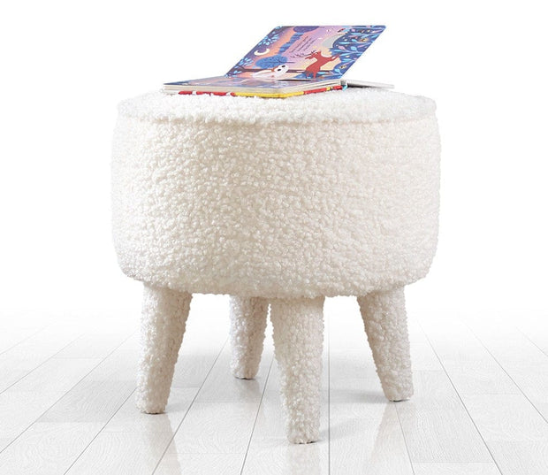 Pouf in tessuto Moouv Round Bianco
