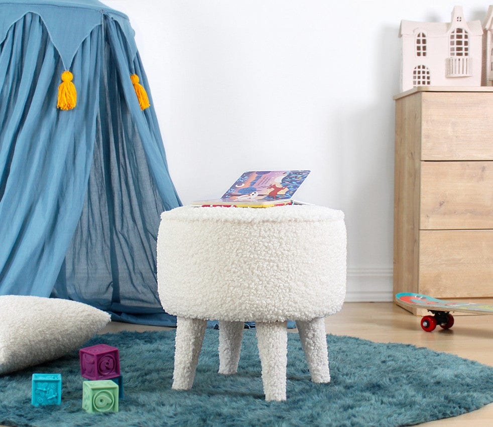 Pouf in tessuto Moouv Round Bianco (1)