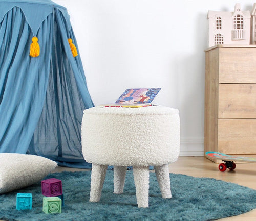 Pouf in tessuto Moouv Round Bianco (1)