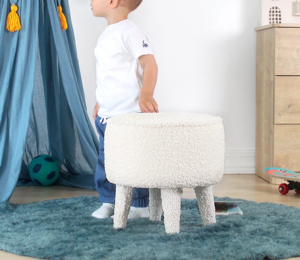 Pouf in tessuto Moouv Round Bianco (2)