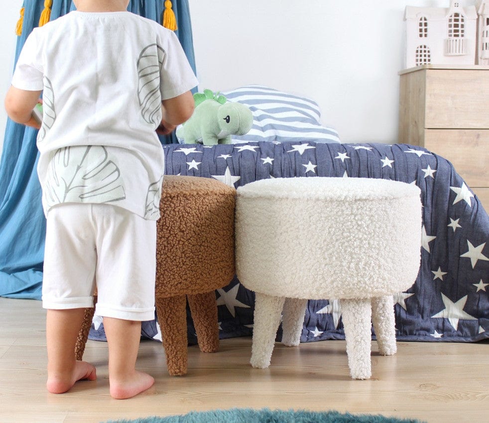 Pouf in tessuto Moouv Round Bianco (3)