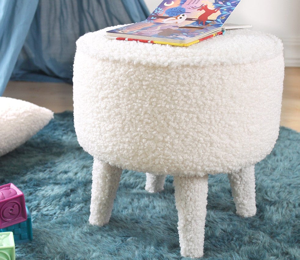 Pouf in tessuto Moouv Round Bianco (4)