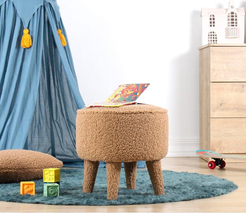 Pouf in tessuto Moouv Round Marrone (1)