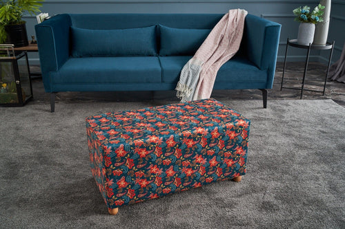 Pouf in tessuto Nergis Rectangle Multicolore