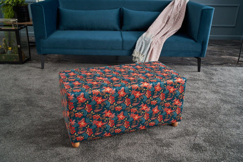 Pouf in tessuto Nergis Rectangle Multicolore (1)