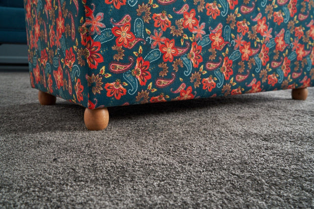 Pouf in tessuto Nergis Rectangle Multicolore (3)