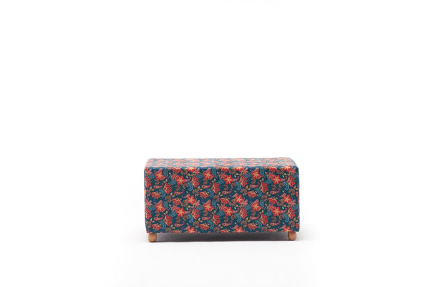 Pouf in tessuto Nergis Rectangle Multicolore (5)