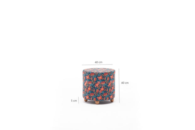 Pouf in tessuto Nergis Round Multicolore (5)