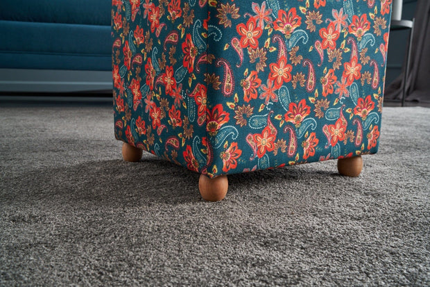 Pouf in tessuto Nergis Square Multicolore (2)
