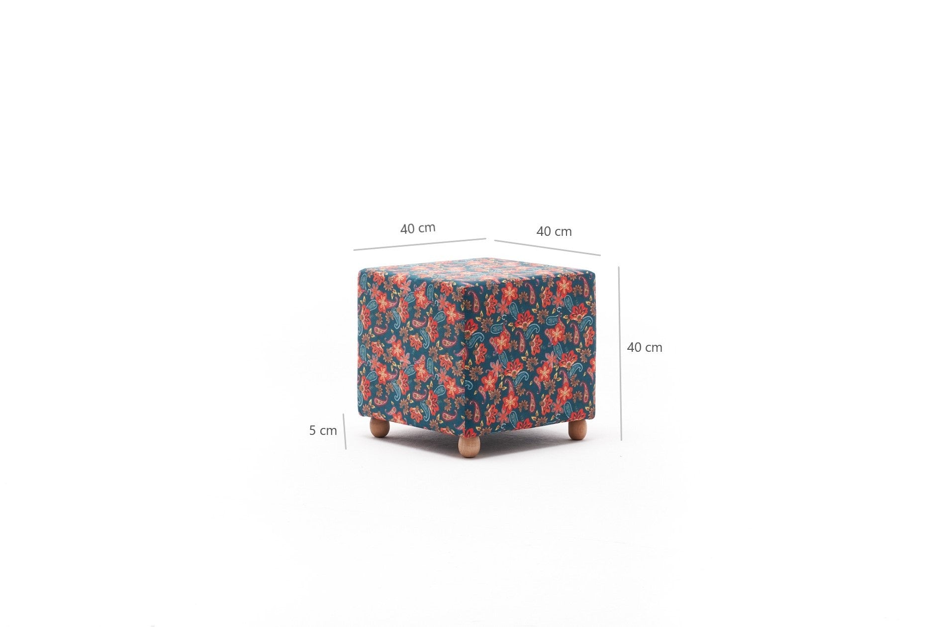 Pouf in tessuto Nergis Square Multicolore (6)