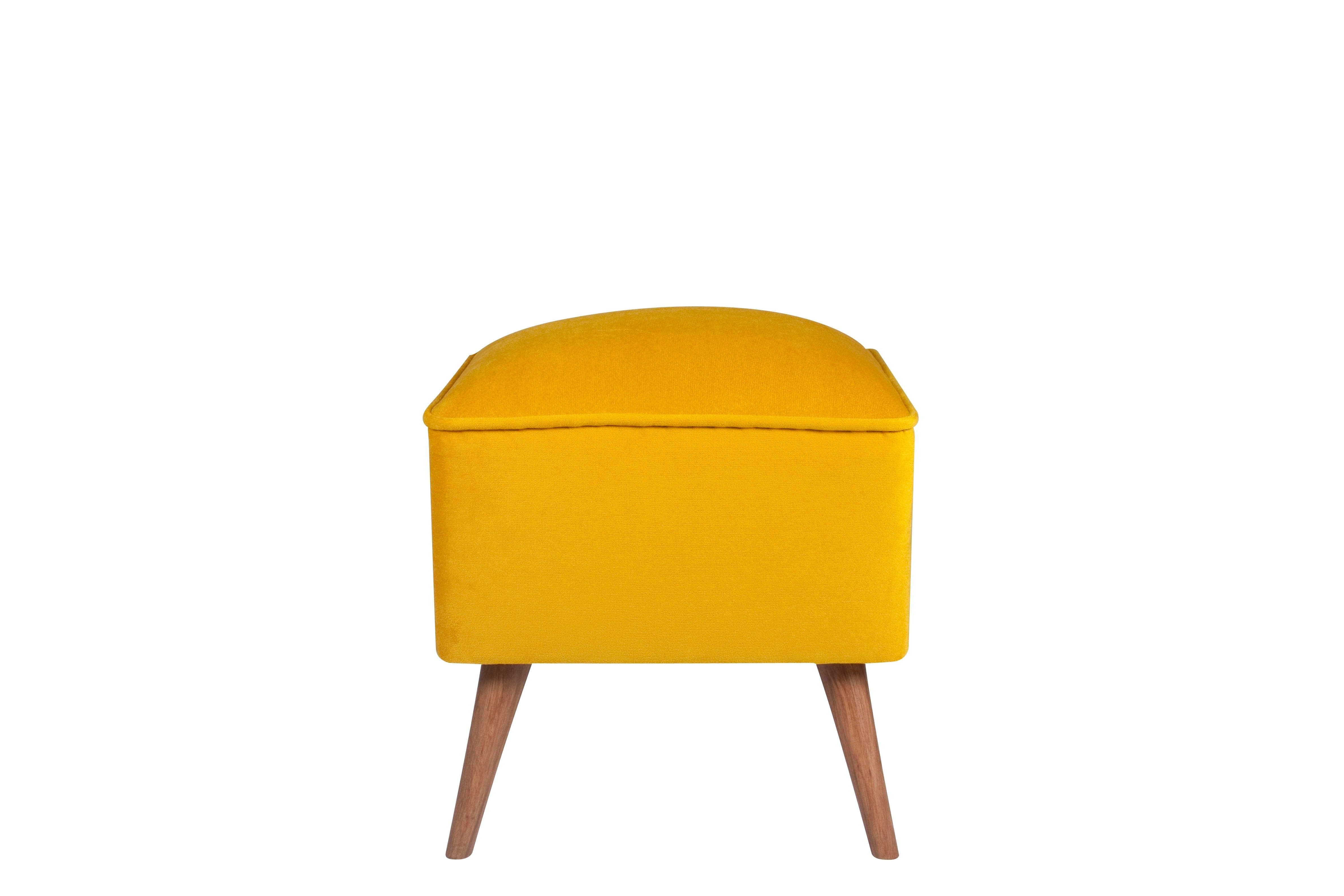 Pouf in tessuto New Bern Giallo (1)