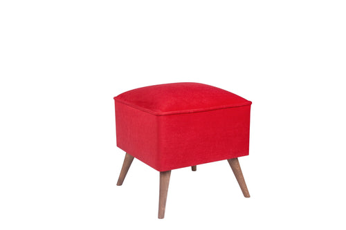 Pouf in tessuto New Bern Rosso