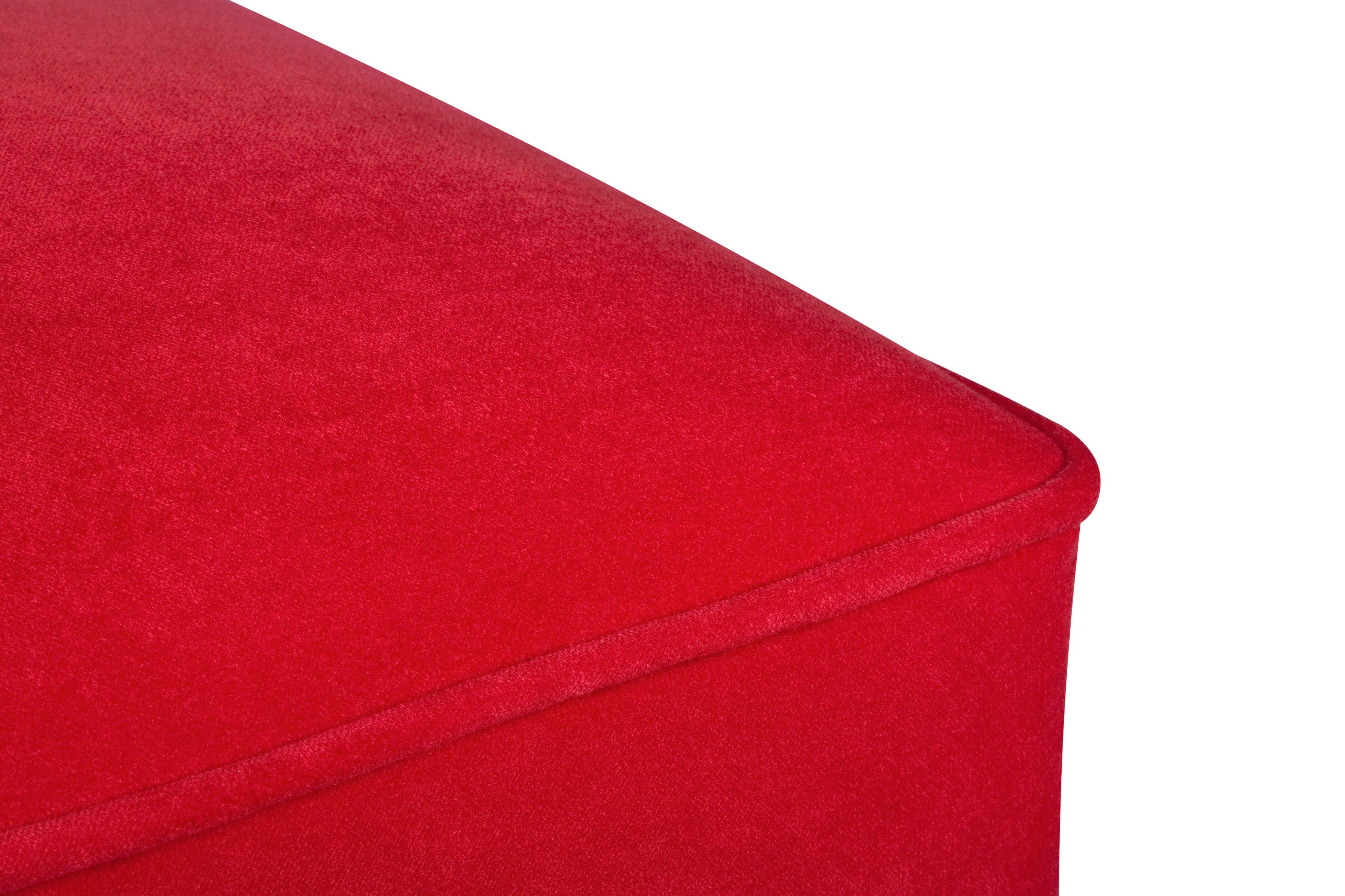Pouf in tessuto New Bern Rosso (2)