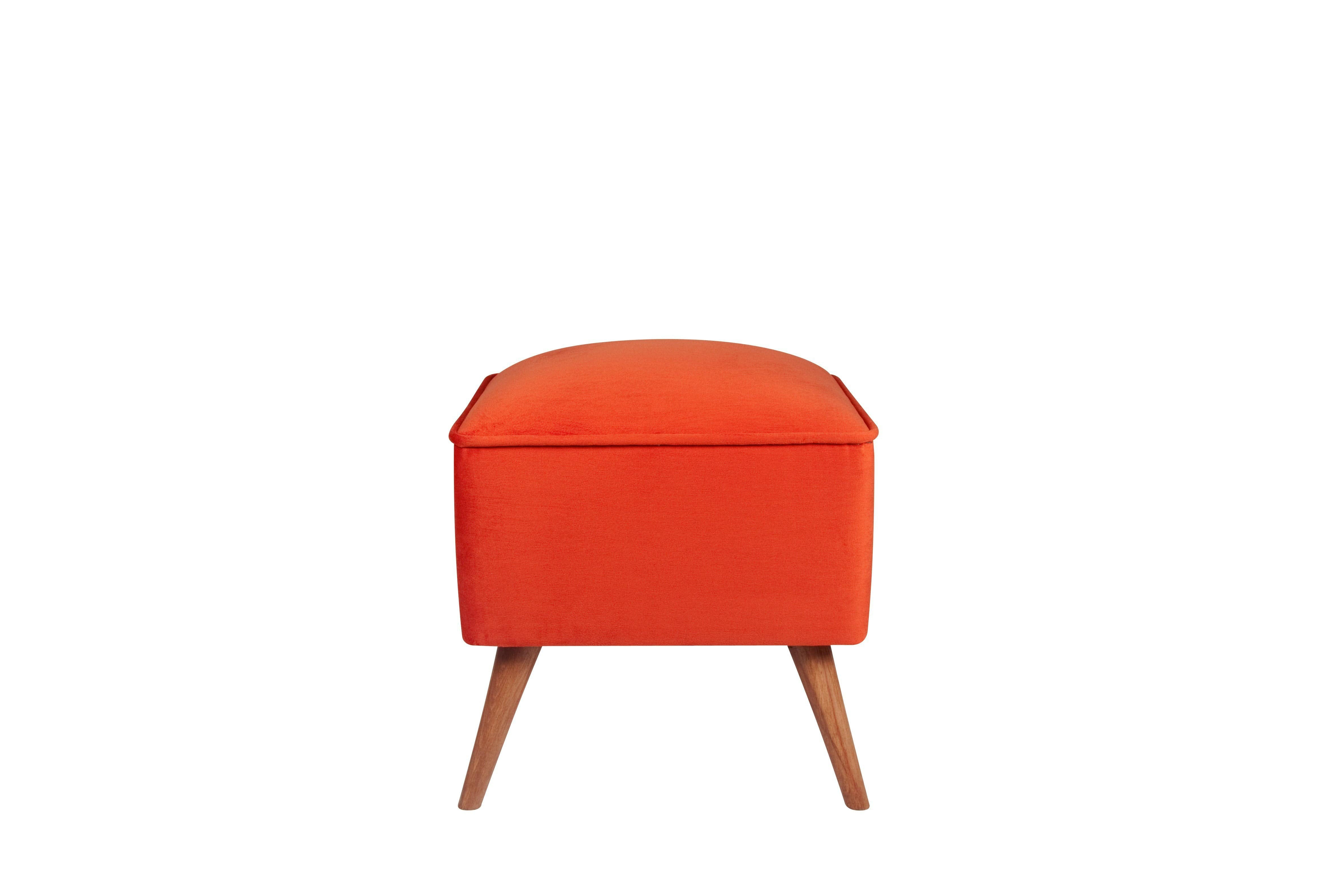 Pouf in tessuto New Bern Ruggine (1)