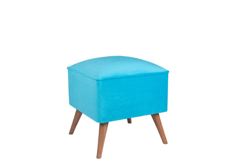 Pouf in tessuto New Bern Turchese