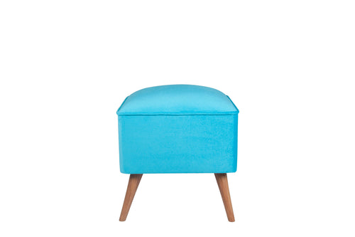 Pouf in tessuto New Bern Turchese (1)