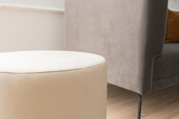 Pouf in tessuto Octo Crema (2)