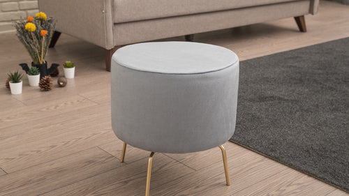 Pouf in tessuto Octo Grigio (1)